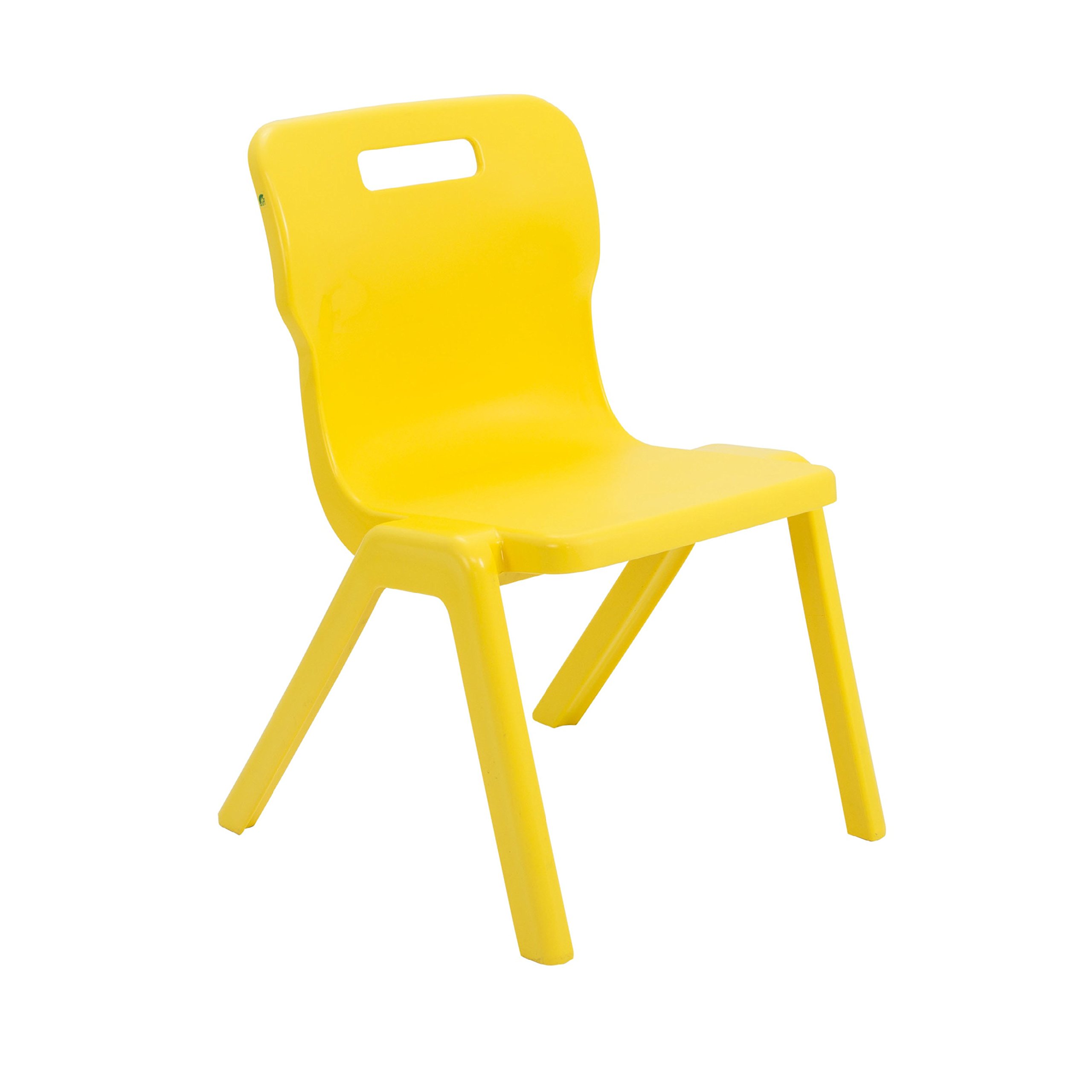 Titan One Piece Classroom Chair, Plastic, Yellow, Size 5 for Ages 9-13 Years