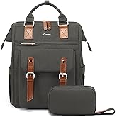 LOVEVOOK Laptop Backpack for Women Work Travel Commuter Backpack Business Computer Bag Teacher Doctor Nurse Bags College Backpack Purse Laptop Bag, 17 Inch, Dark Grey-brown