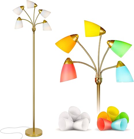 Brightech Medusa Led Floor Lamp Multi Head Adjustable Tall