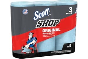 Scott 75143 Scott Shop Towels, Blue (3 Rolls, 55 Towels/Roll, 165 Towels Total)