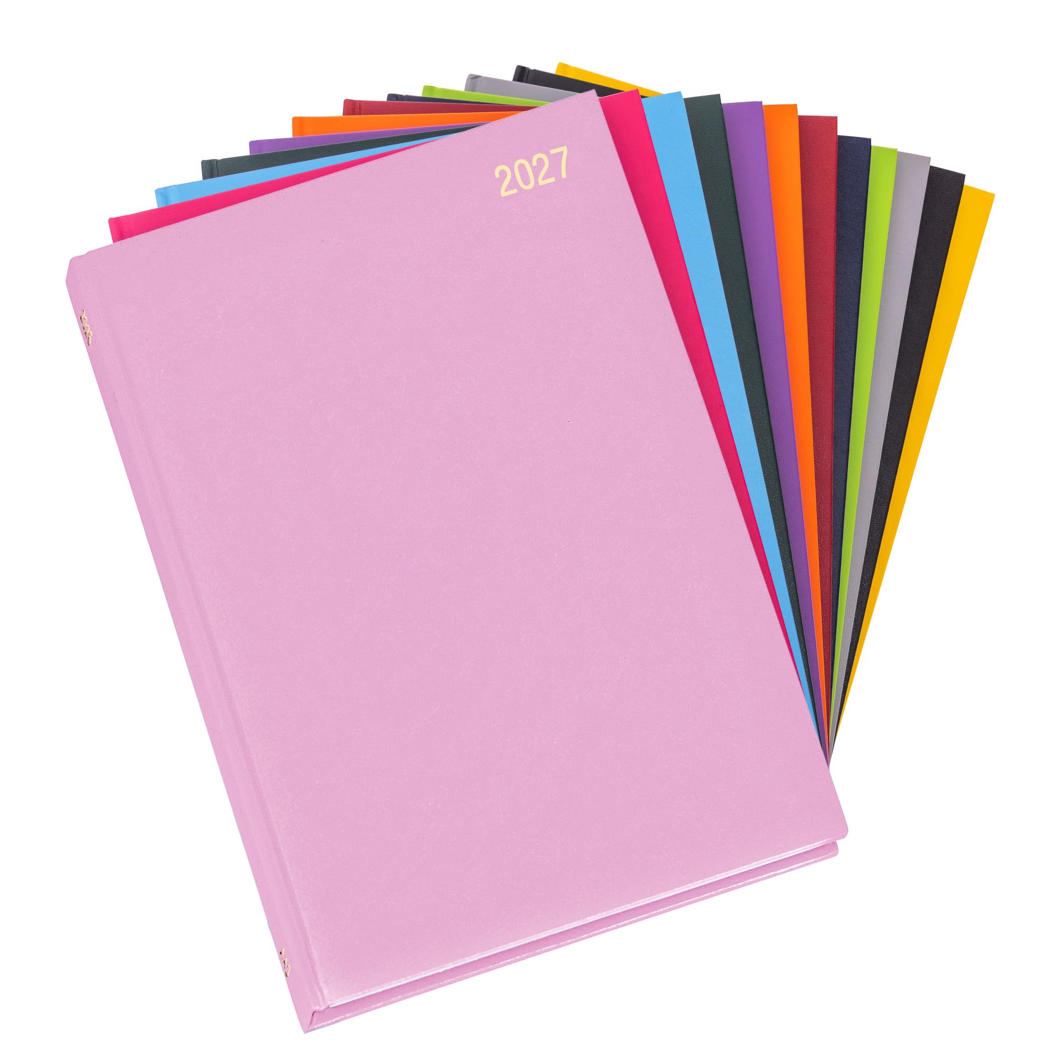 evelay 2027 Diary A4 Week to View - Hardback Planner Organiser Journal with Ribbon Marker - Ideal for Work, School & Personal Planning (A4, Pink)