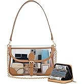 LONG VACATION Clear Bag for Stadium Events Shoulder Bag for Women, Clear Purse with Card Holder for Stadium Concert Travel
