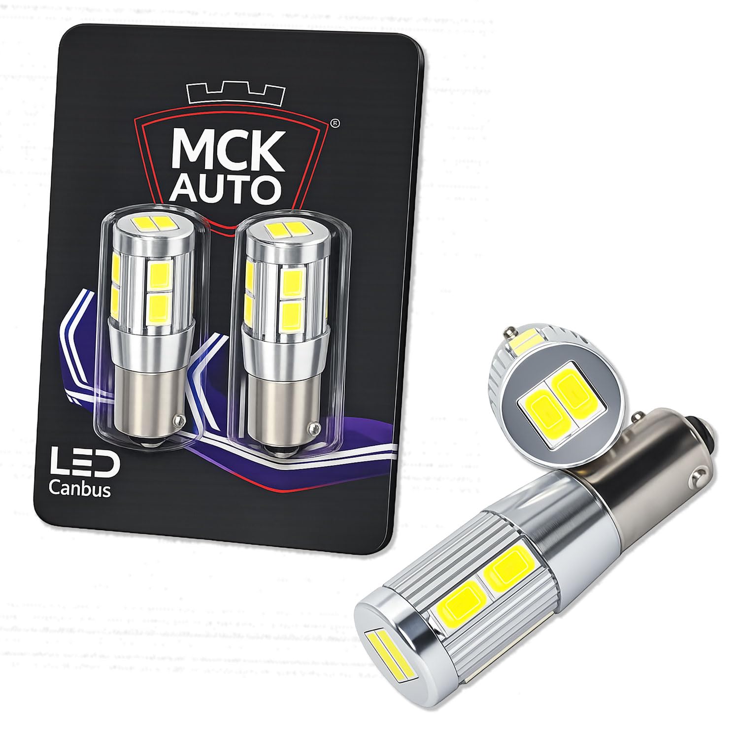 MCK Auto – H6W Bax9S LED Canbus Bulbs Sidelight White Very Bright and Without Errors Compatible with F30 F31 F34 320d 320i 328i 335i - EB4L1 – 2 Bulbs - Transform Your Ride