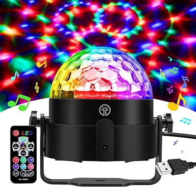 Discokugel, 360° Rotierende Musik Activated Discolicht LED Partylicht