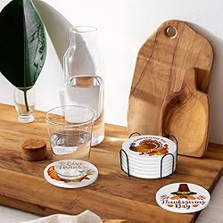 Thanksgiving Day Drink Absorbent Coasters with