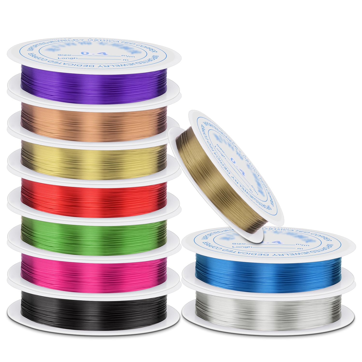 Photo 1 of 0.4 mm Dia. 10 Rolls Copper Jewelry Wire, 10 Assorted Colors Beading Wire for Jewelry Making Bracelet Earrings Rings Necklaces Flower Craft ProjectsLPNPMEK6412225
