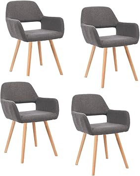 Mctech 4er Esszimmerstuhle Besucher Stuhl Esszimmerstuhl Wohnzimmerstuhl Stuhlgruppe Burostuhl Konferenzstuhle Kuchenstuhl Armlehne Grau Amazon De Kuche Haushalt