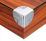 sourcing map 16pcs Metal Box Corner Protectors 40mm Silver Tone Table Desk Edge view 5