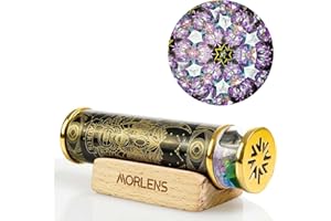 Morlenscope 12 Constellations Taurus Kaleidoscope for Adults Handmade Stainless Steel Kaleidoskop Red Tourmaline Crystals and Healing Stones Handcraft Wedding Anniversary Birthday Gift for Man Woman