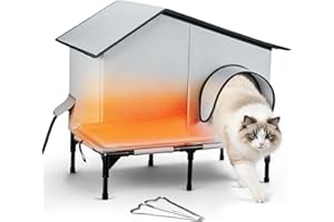 TXUNOCY Heated Outdoor Cat House with Heater, Waterproof and Insulated Cat Shelter for Winter, Durable and Warm Cat Houses for Outdoor Cats, Ideal for Feral, Stray, and Barn Cats