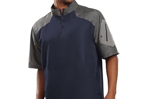 Holloway Raider Pullover Cage Jacket - Weather-Resistant Quarter Zip Athletic Wear with Sleeve Pocket