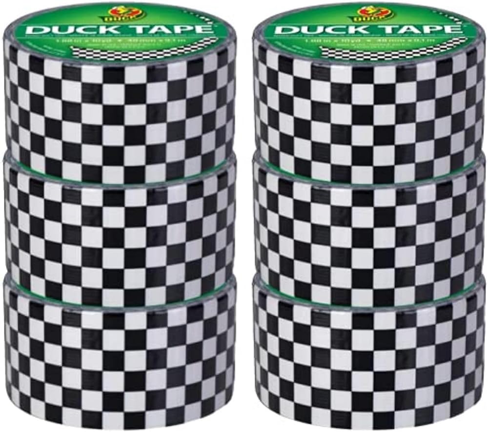 Duck Brand Printed Duct Tape Checker 6 Roll Pack 280410_C
