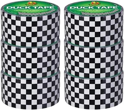 Duck Brand Printed Duct Tape Checker 6 Roll Pack 280410_C
