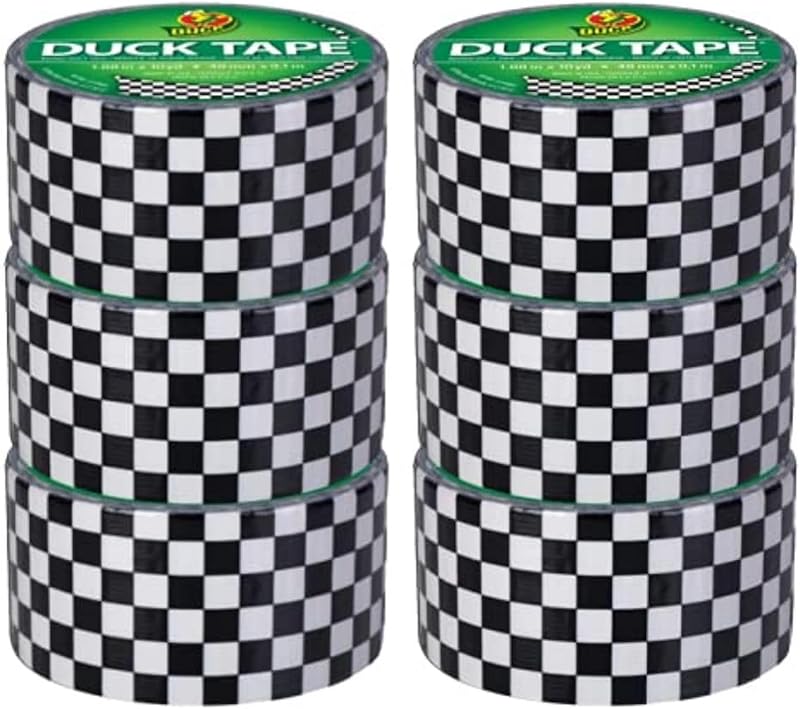 Duck Brand Printed Duct Tape Checker 6 Roll Pack 280410_C