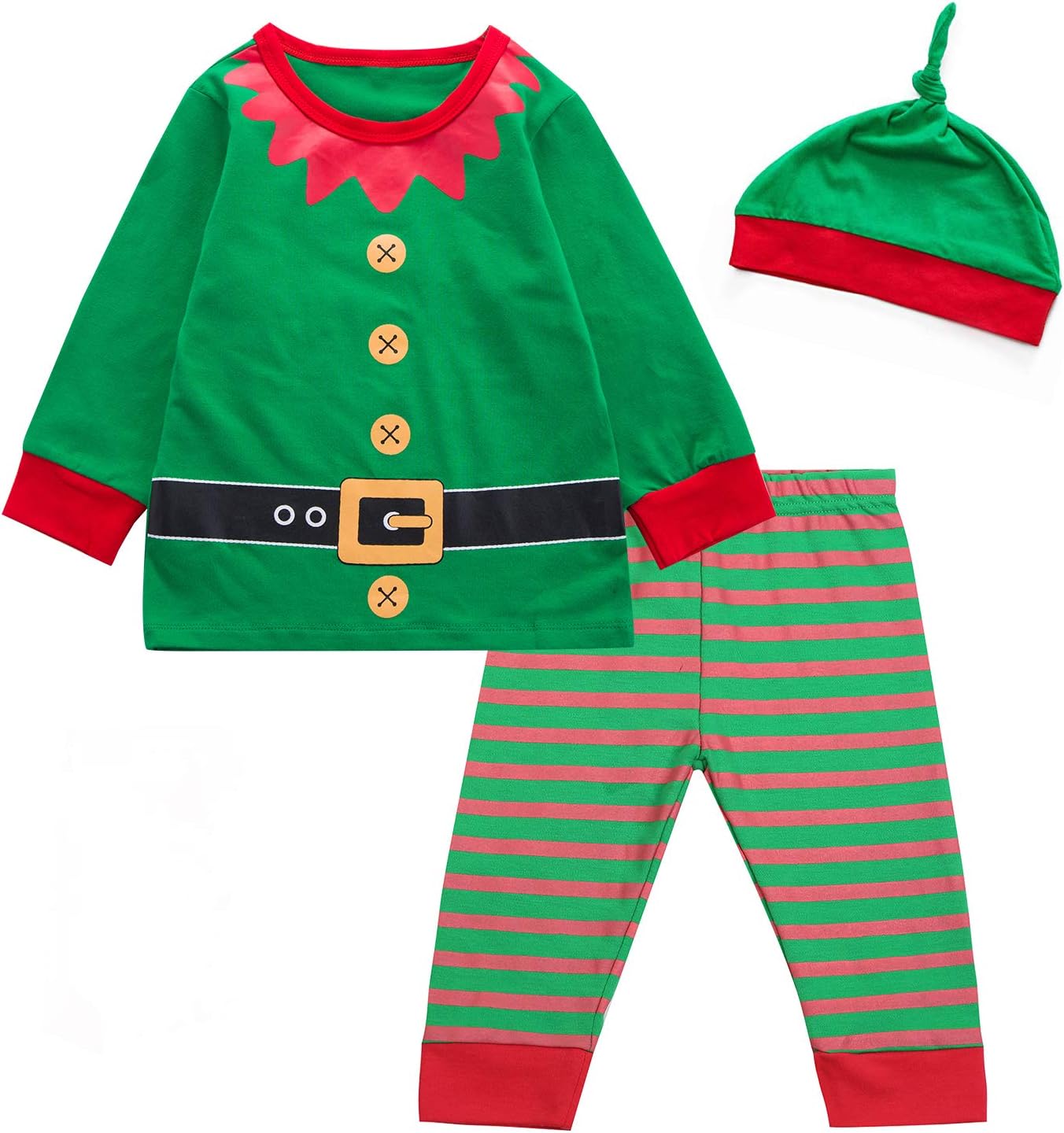 LENSOUS Baby Boys Girls Christmas Santa Claus Costume Outfit Clothes Pants Set