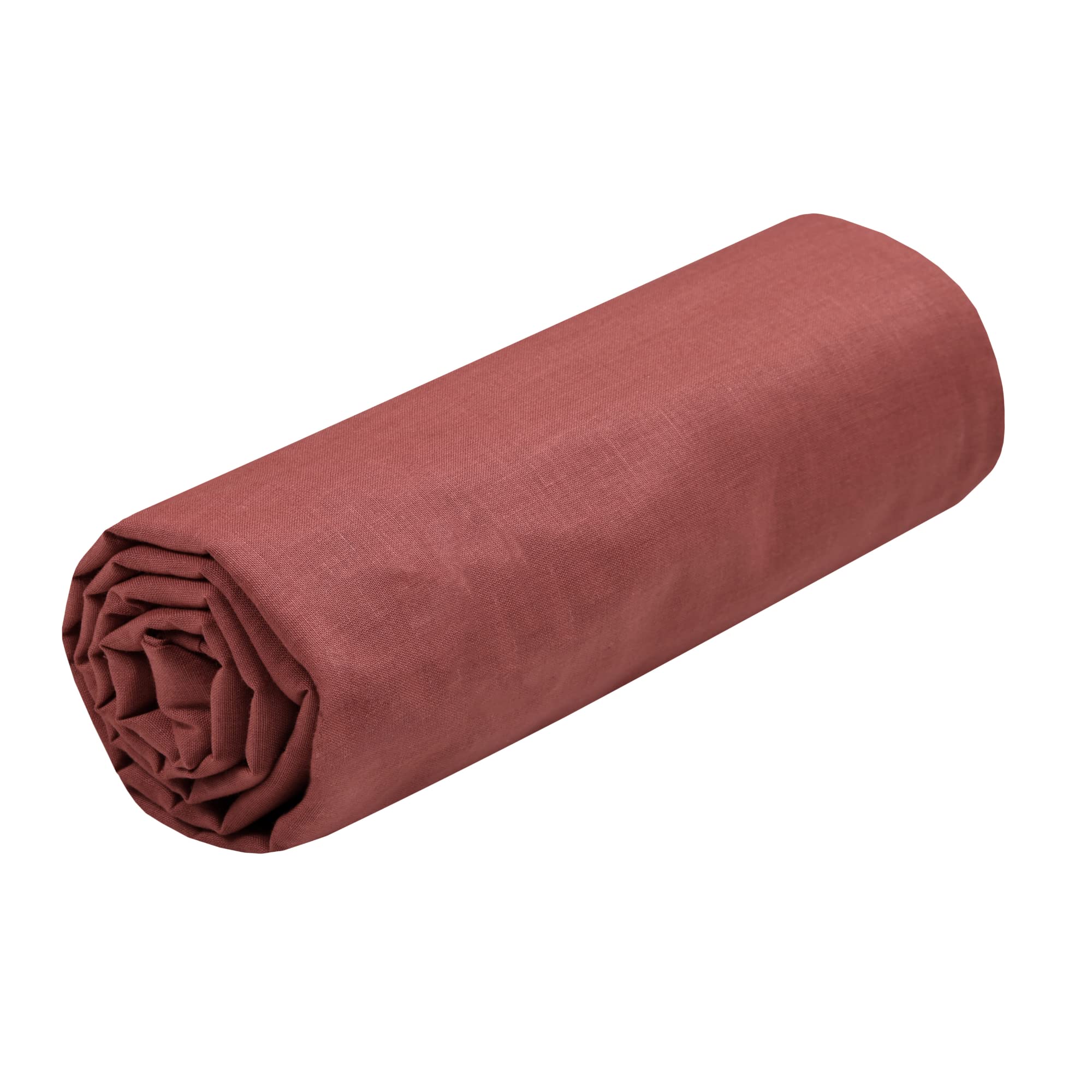 Lovely Casa - Fitted sheet - Size 160 x 200 cm - Large 30 cm - 100% Oeko-Tex Certified Cotton - Colour Grenache - Model Eden - Bed linen for home - Soft and comfortable for a cosy nest