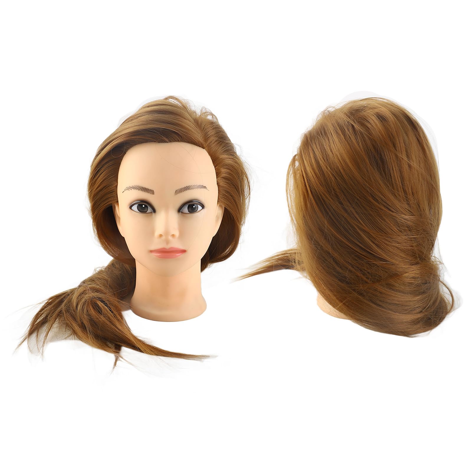 Training Heads with Clamp Mannequin Head Hair Styling Manikin Training Head Manikin Head Cosmetology Doll Head Hairstyling Training Head with Hair, 65cm