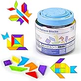 Transparent Pattern Blocks, Geometric Shapes Blocks, Tangram Puzzles, Practice Sorting Counting Patterning, Math Manipulative