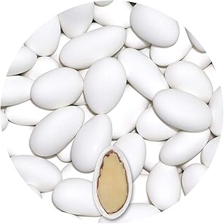 EinsSein® Feinste italienische Mandeltradition Hochzeitsmandeln weiß 1kg, 2kg, 3kg weiss matt 65 Gastgeschenke/Kilo Zuckermandeln Bonboniere Schokotafeln ohne organzasäckchen Taufe Taufmandeln Schoko
