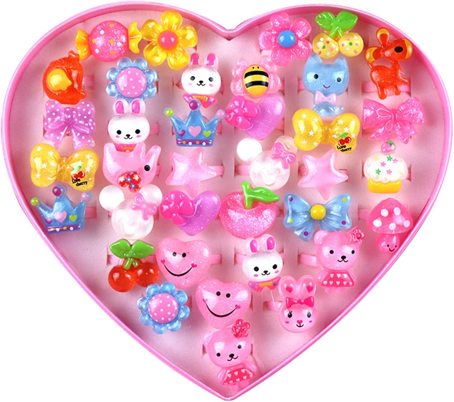 Lucky Meet 36PCS Little Girl Jewely Rings Kids Jewelry Finger Rings