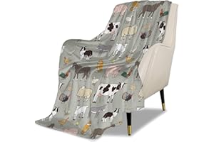 UGTEWXU Kids Cute Farm Animal Cartoon Throw Blanket for Boys and Girls 50"X40" Blanket with Farm Animal on It Suitable for All Season