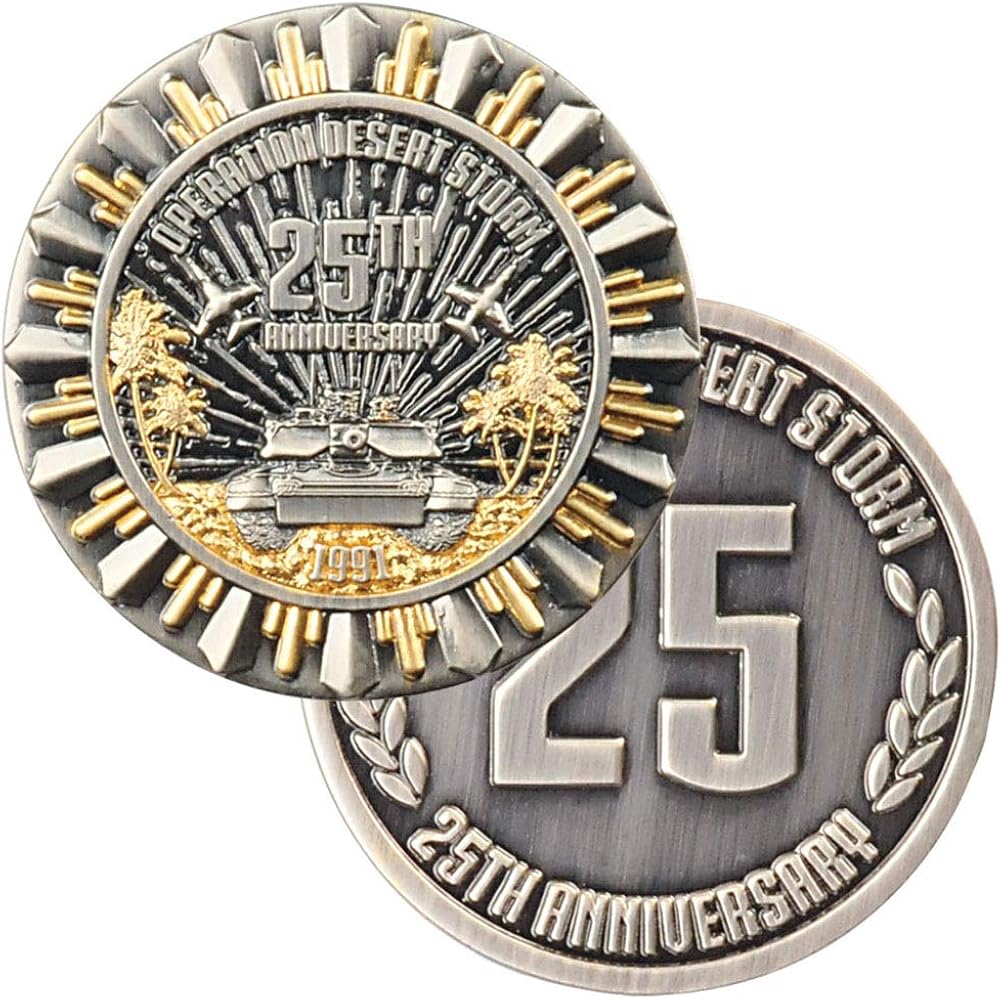 Amazon Com 25th Anniversary Desert Storm Challenge Coin Clothing