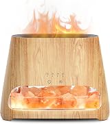 SALKING 2-in-1 Ultrasonic Diffuser Himalayan Salt Lamp 150ml Wood Grain