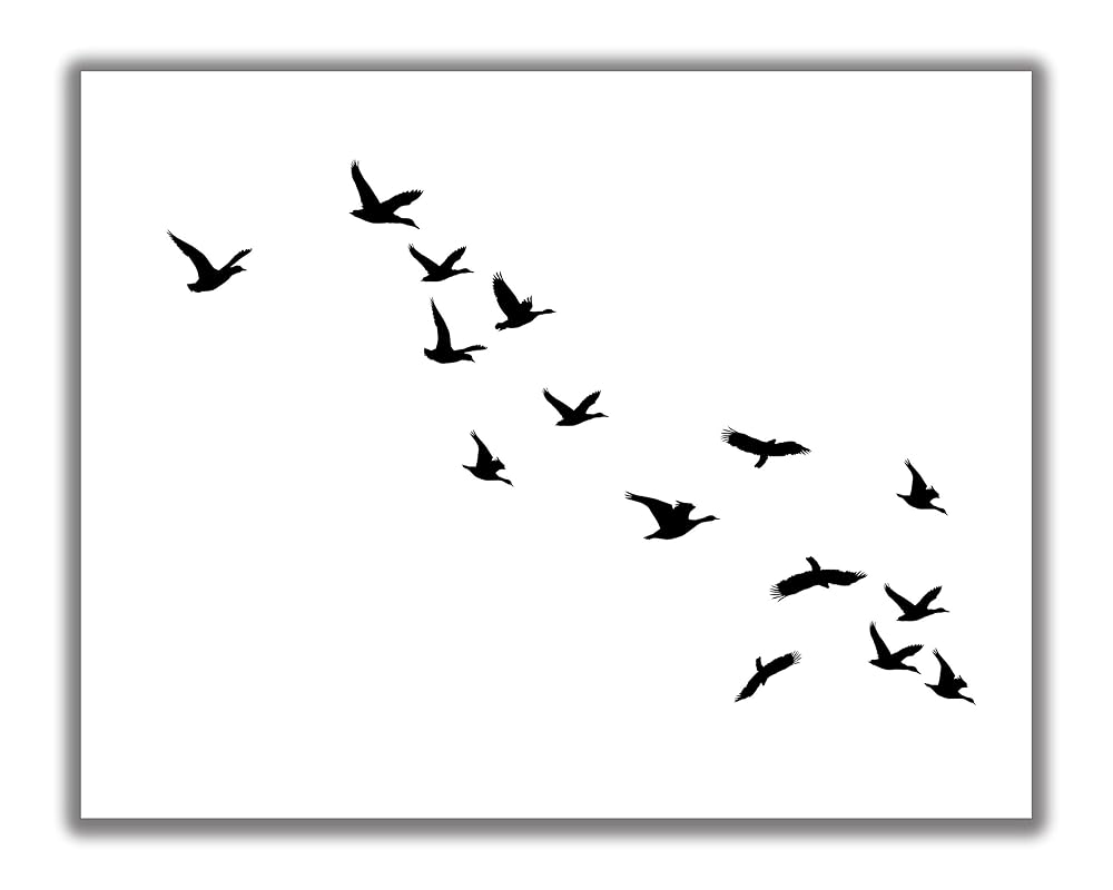 Amazon.com: Flying Birds Abstract Wall Art - 11x14 UNFRAMED Print