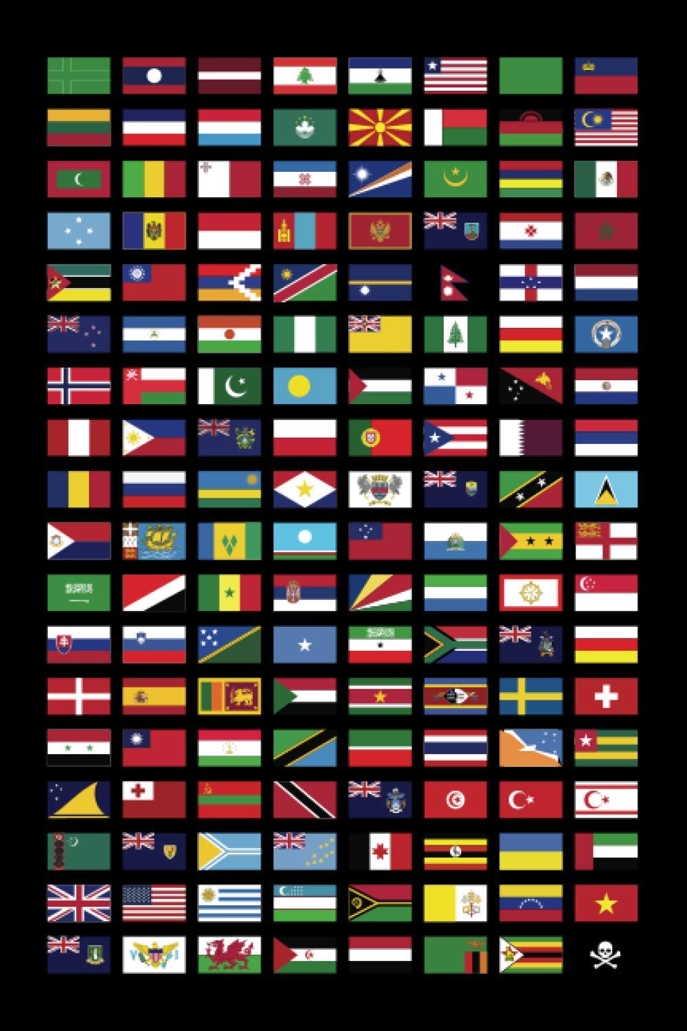 Flags of the World Notebook: Notebook/Journal - 110 Ruled Pages (6" x 9") - Black Cover