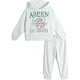Disney Junior Girls Fleece Drop Shoulder Pullover Hoodie and Jogger Pants Outfit Set Toddler to Big Kid Sizes (2T - 14-16)