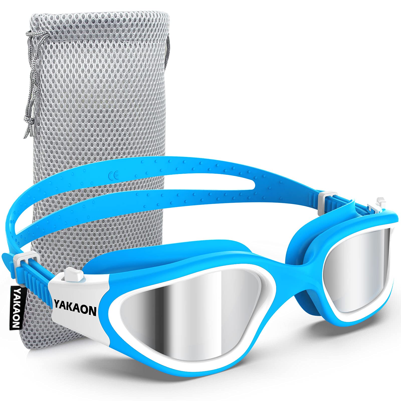 YAKAON G1 Polarized Swimming Goggles, Wide View Swim Goggles Anti-Fog for Men Women Adult