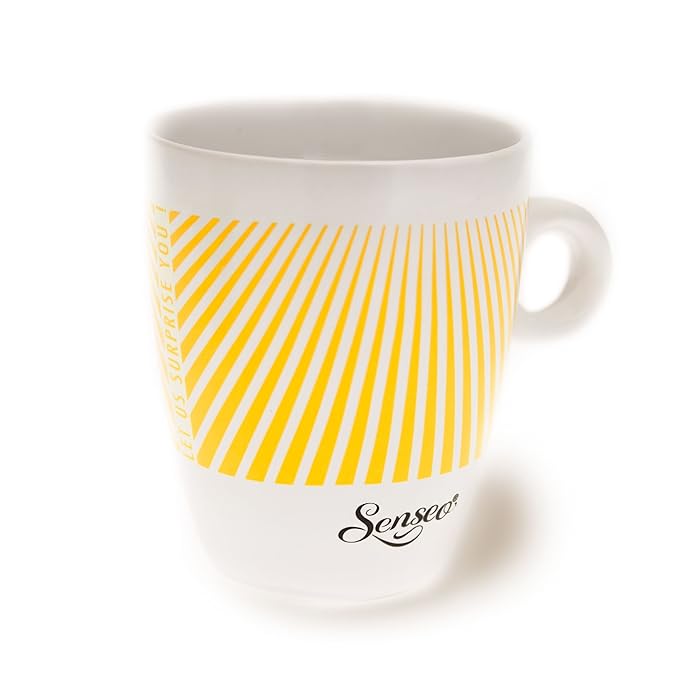 Senseo Limited Edition Tasse, Let us surprise you, Steingut, Becher, Kaffeetasse, Creme Gelb 180 ml