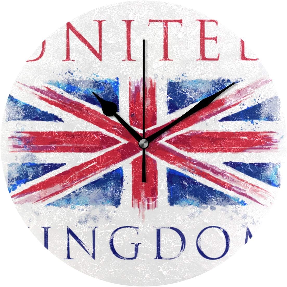 Amazon Co Jp Miscery 掛け時計 イギリスイングランド国旗イラストスローガン インテリア 木製 サイレント キッズ 子供 部屋飾り 簡単 和風 置き時計 可愛い おしゃれ 北欧 時計 壁掛け 連続秒針 電池式 プレゼント ホーム キッチン