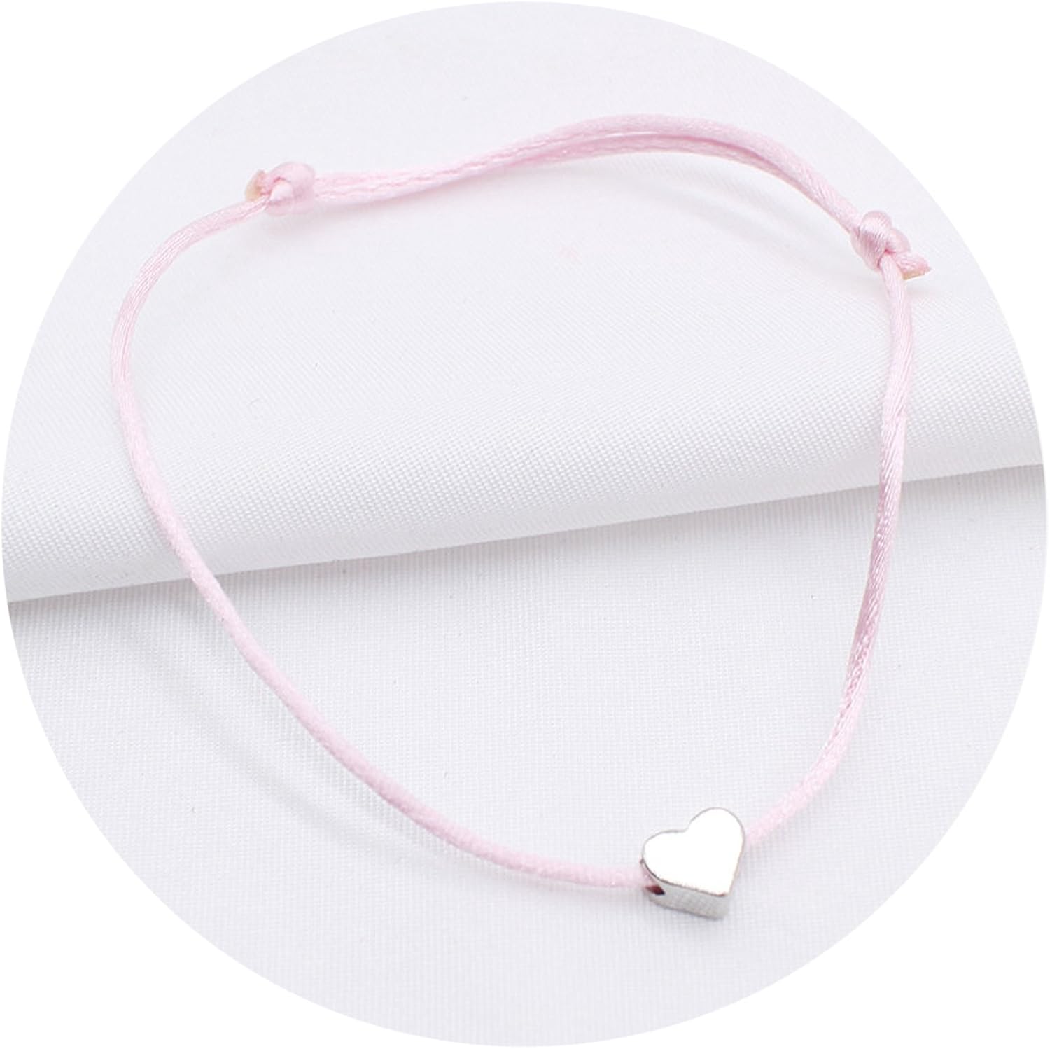 Simple Charm Bracelet black red colour Minimalist Adjustable Rope