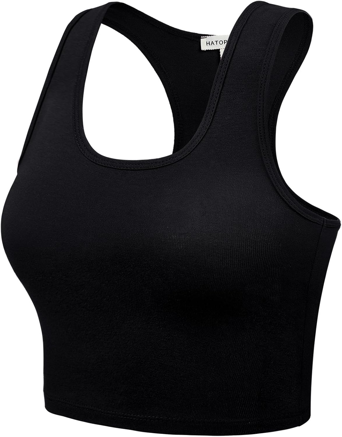 HATOPANTS Women's Cotton Racerback Basic Crop Tank Tops at  Women’s Clothing store