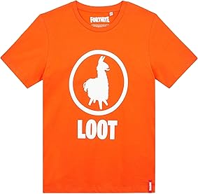 Fortnite Camiseta Manga Corta, Naranja 