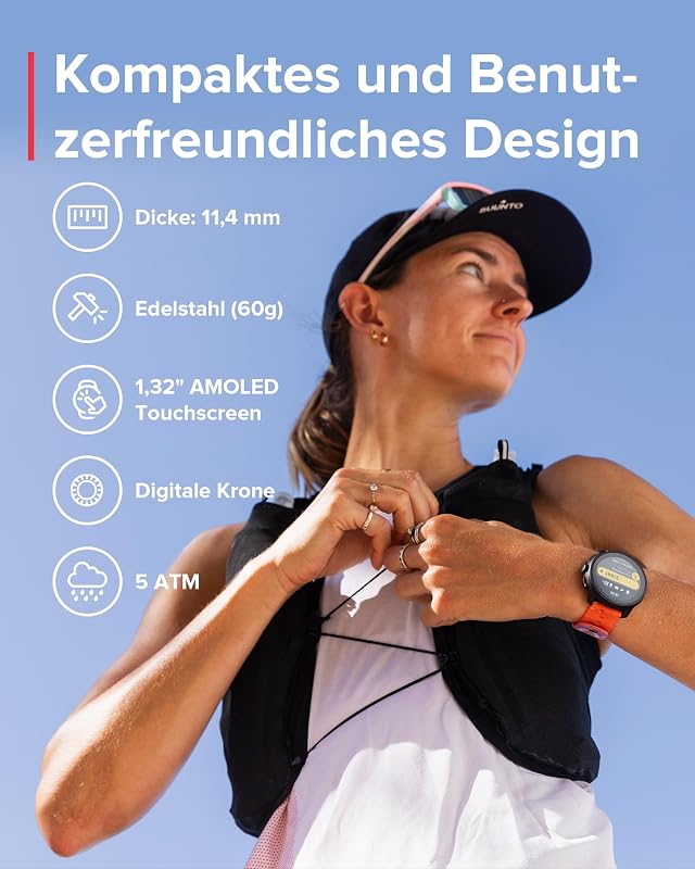 Race S GPS-Sportuhr, 1,3-Zoll-AMOLED-Display, 95+ Sportmodi