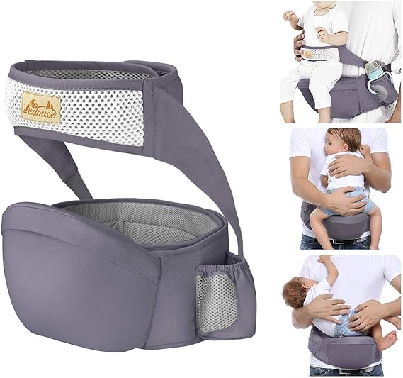 Viedouce Hip Seat Baby Carrier with Safety Belt Protection, Pure Cotton
