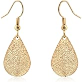 Gold Petal Earrings for Women 14K Gold Plated Earrings Flower Earrings Handmade Earrings Hypoallergenic Dangle Earrings for Women