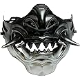 Beyond Collectibles Japanese Monster Hannya Mask Demon Oni Samurai Half Face Shield (Black), One size fit most…