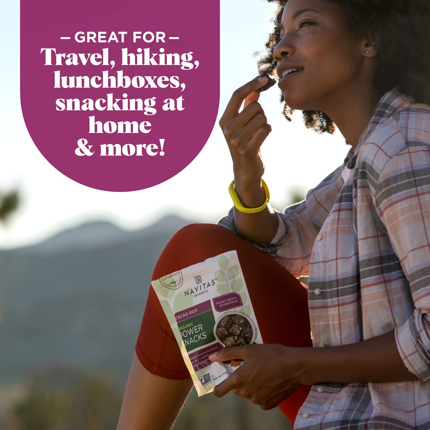 Navitas Organics Superfood Power Snacks, Cacao Goji, 16 oz. Bag, 23 Servings - Organic, Non-GMO, Gluten-Free