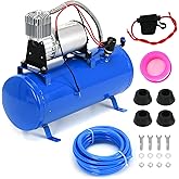 PTNHZ DC 12V MAX 150PSI Air Compressor Tank Pump w/6 Liter 1.6 Gallon Tank For Train Truck Boat Pickup Motorhome Portable Air Compressor Pump