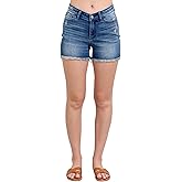 Judy Blue High Waist V-Front Fray Hem Shorts
