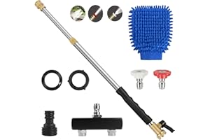 Jet Nozzle High Pressure Hose Nozzle, 2026 Upgraded Extendable Power Washer Wand with 2 Spray Jet Hose and 1 High Pressure Du