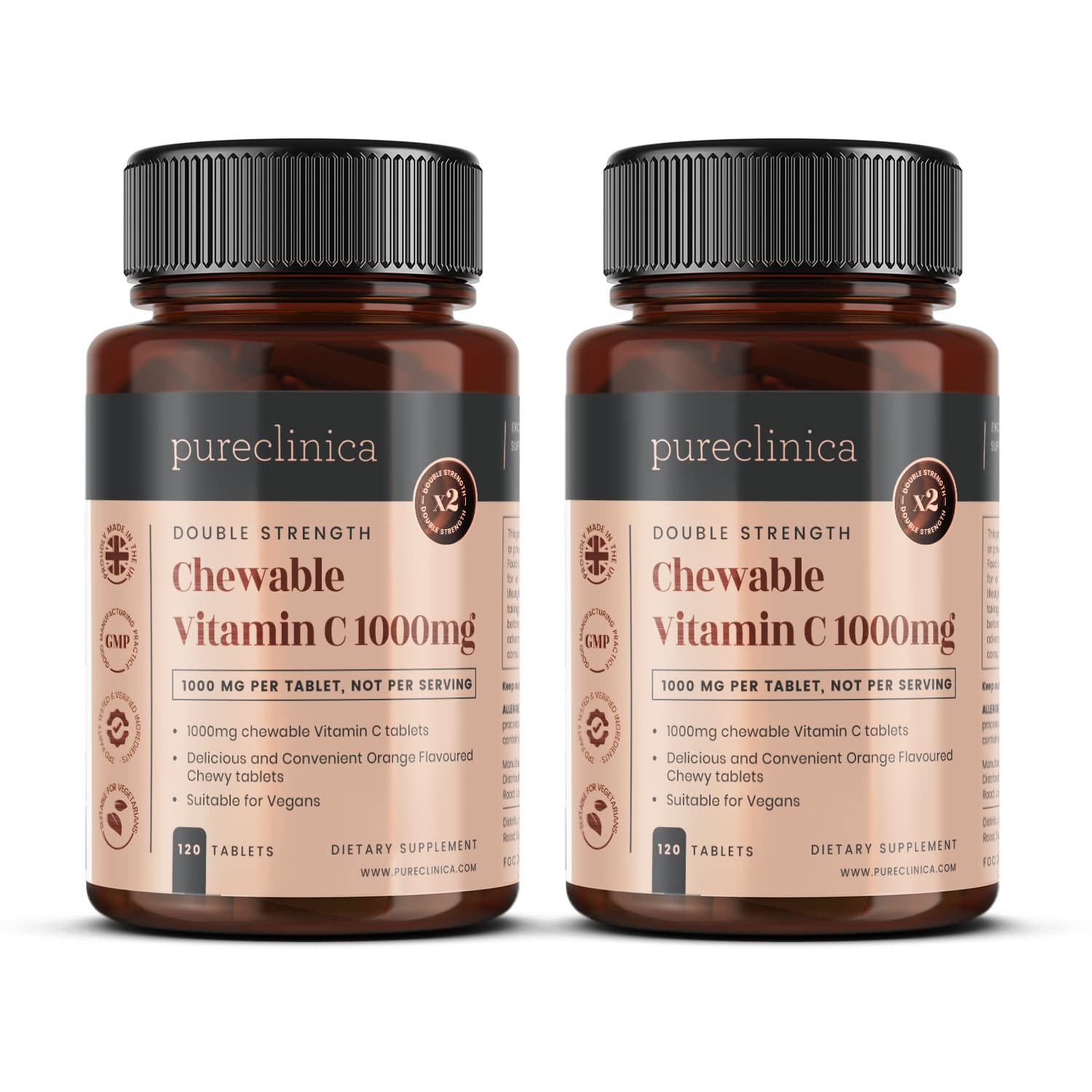 Double Strength Chewable Vitamin C 1000mg x 240 Tablets - 8 Months Supply