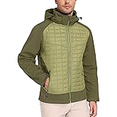 Little Donkey Andy Men's Lightweight Insulated Hybrid Jacket for Hiking Running Ski Thermal Warm with Removable Hood