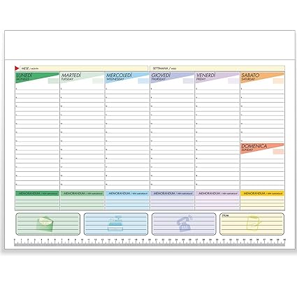 Agenda Planning Settimanale Da Tavolo 2020 Bianco Perpetuo 52 Fogli Senza Data 435x315 Cm