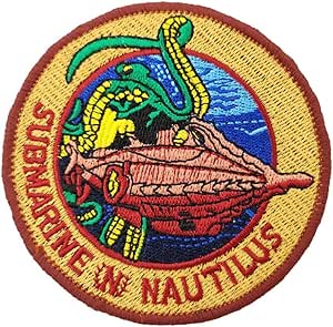 Cute-Patch 20000 Leagues Under The Sea Submarine Nautilus Embroidered Iron on Sew on Patches