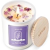 AOOVOO Lavender Scented Candles for Women - Aromatherapy Candle with Crystals Inside, 10oz Soy Candles for Home Scented, Birthday Gifts Valentines Day Candle for Women Mom