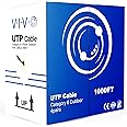 VIVO Waterproof 1,000ft Bulk Cat6 Wire, CCA Ethernet Cable, 23 AWG, UTP Pull Box, Outdoor Direct Burial, Black, CABLE-V007